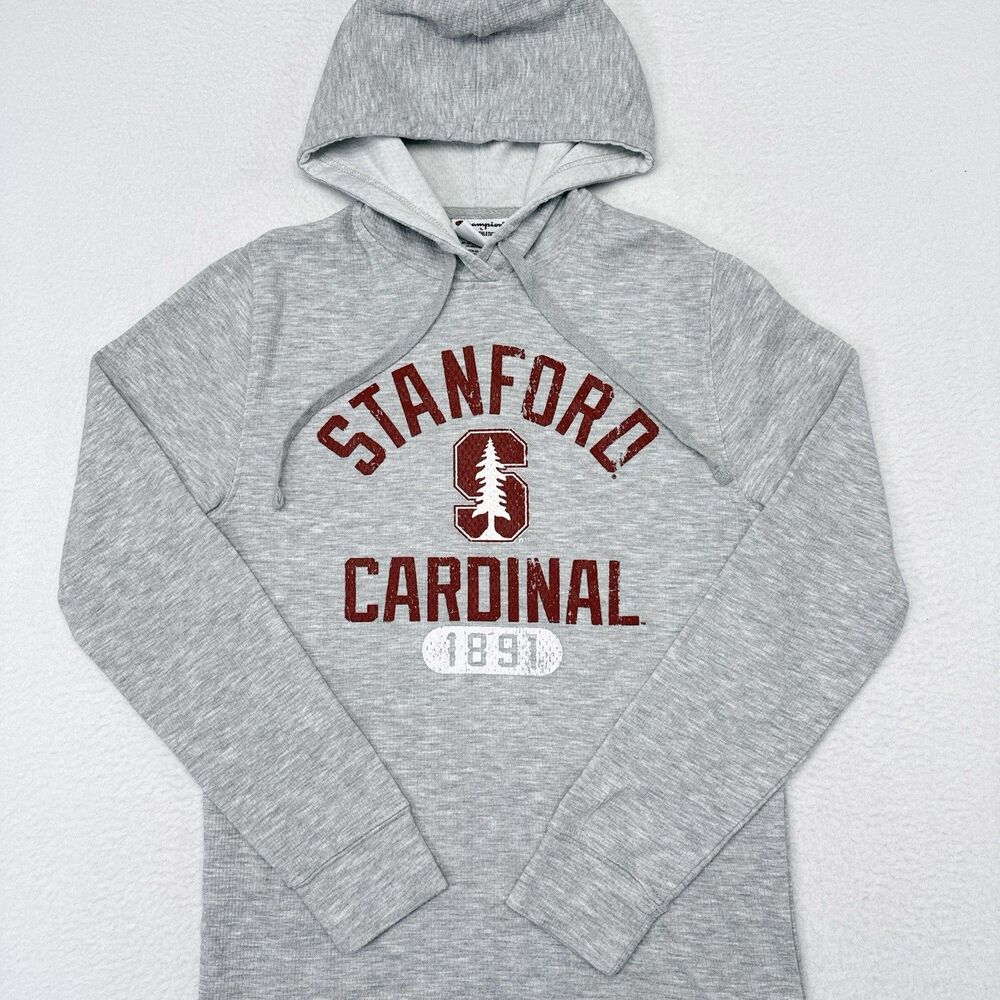Stanford Cardinal Hoodie Sweatshirt Womens Size Small Gray Champion Pullover
